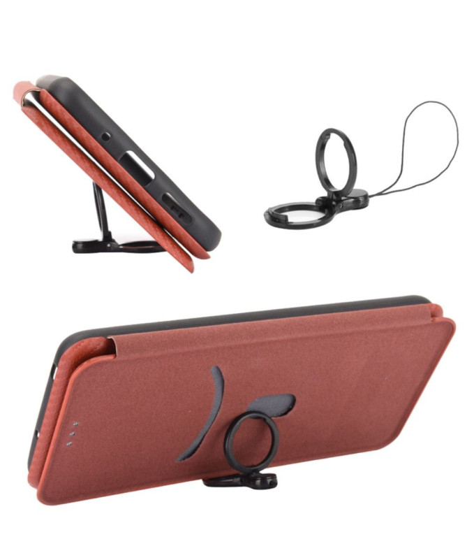 Housse Moto G84 5G simili cuir fibre de carbone