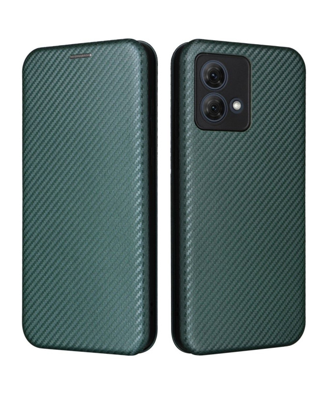 Housse Moto G84 5G simili cuir fibre de carbone