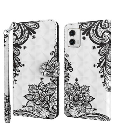 Housse Moto G73 5G Fleurs Dentelle