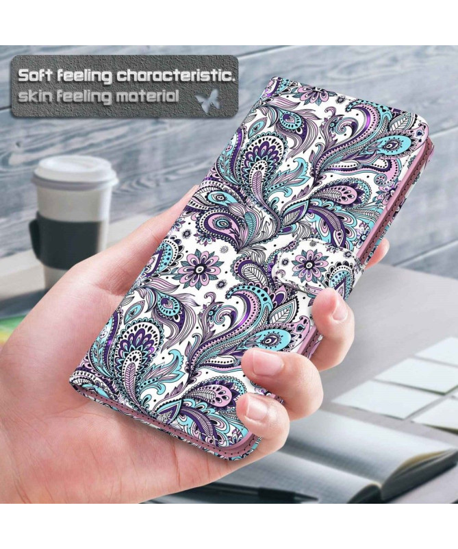 Housse Moto G73 5G Paisley Fleur 01