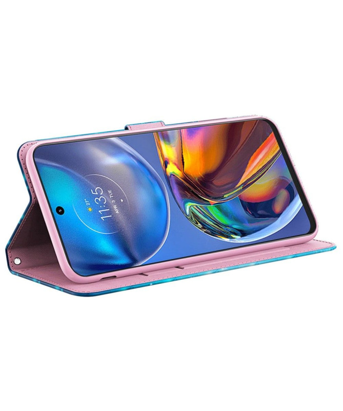 Housse Moto G73 5G Papillons bleus scintillants - photo 3