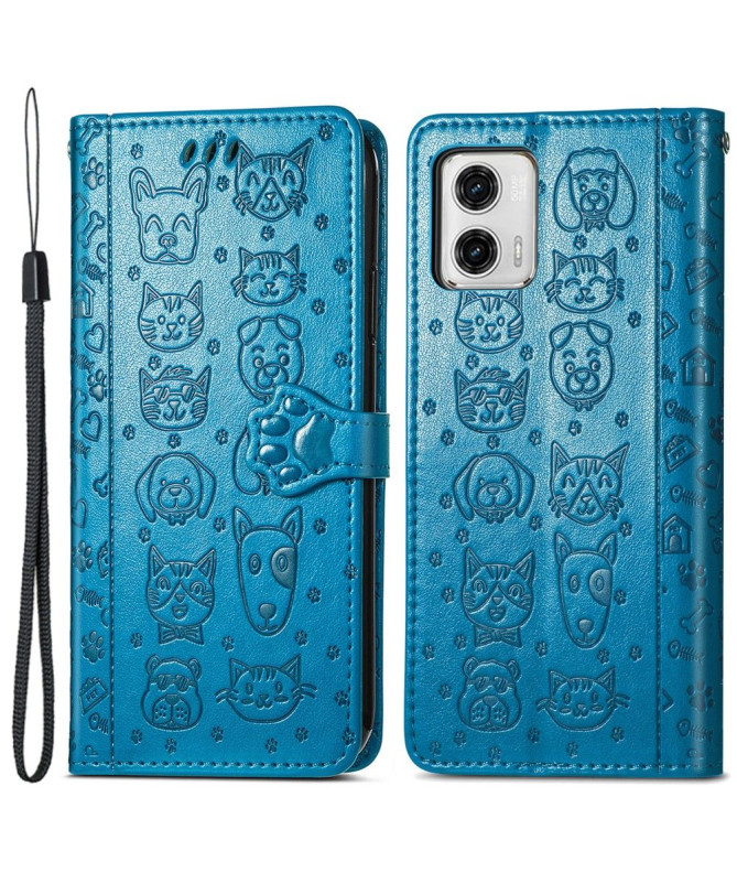 Housse Moto G73 5G animaux en relief