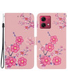 Housse Moto G84 5G Fleurs de Prunier