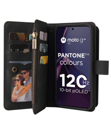 Housse portefeuille Moto G84 5G à lanière