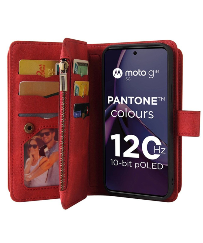 Housse portefeuille Moto G84 5G à lanière