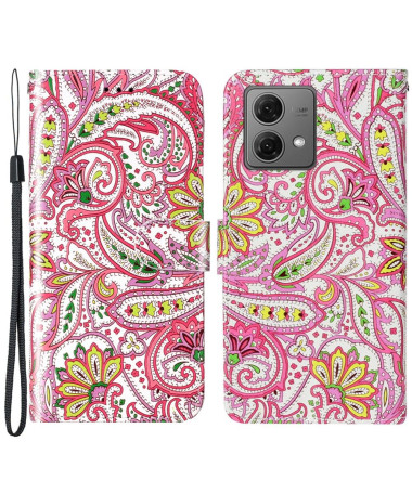 Housse Moto G84 5G Paisley fleur