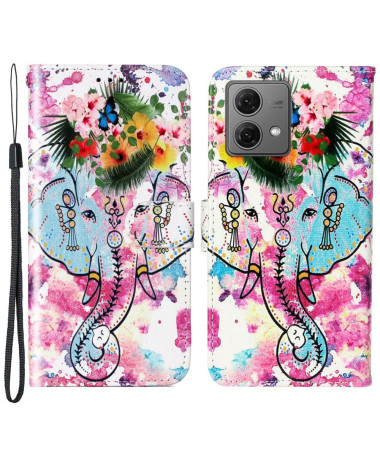 Housse Moto G84 5G Éléphant tropical