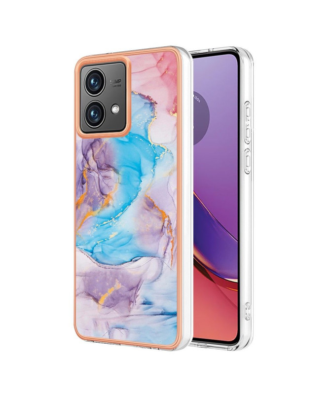 Coque Moto G84 5G marbre coloré bleu