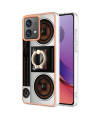 Coque Moto G84 5G Rétro Sound avec Support Anneau