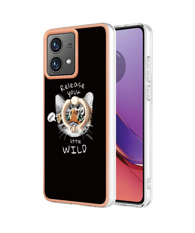 Coque Moto G84 5G Esprit Félin avec Support Anneau