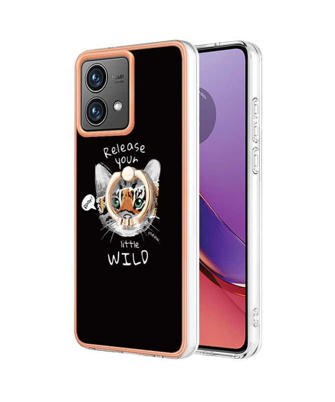 Coque Moto G84 5G Esprit Félin avec Support Anneau