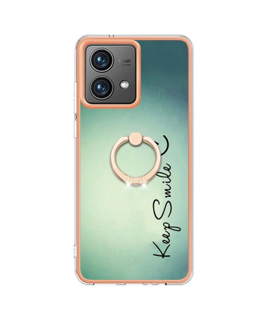 Coque Moto G84 5G avec Anneau Support Garder le sourire