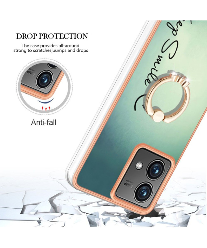 Coque Moto G84 5G avec Anneau Support Garder le sourire