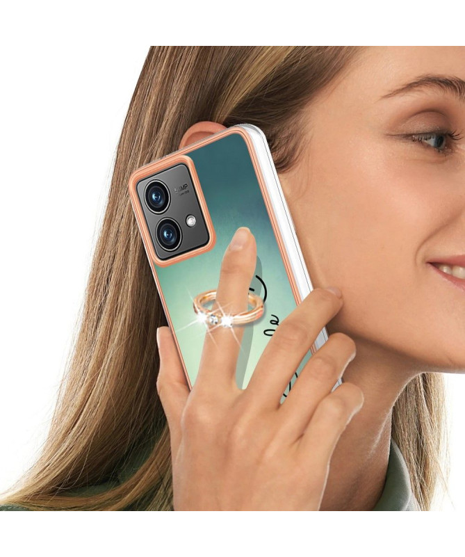 Coque Moto G84 5G avec Anneau Support Garder le sourire