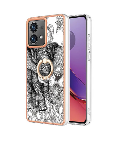 Coque Moto G84 5G Mandala Éléphant avec Support Anneau