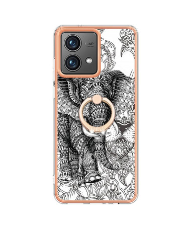 Coque Moto G84 5G Mandala Éléphant avec Support Anneau