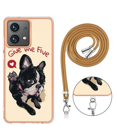 Coque Moto G84 5G Give Me Five Dog à cordon