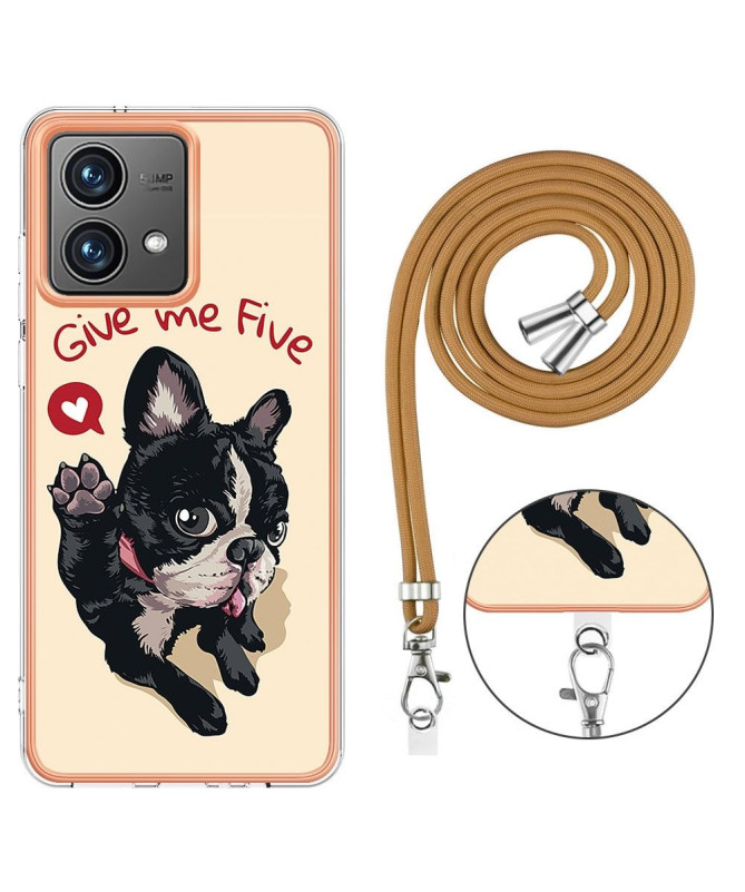 Coque Moto G84 5G Give Me Five Dog à cordon