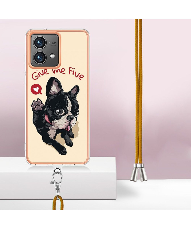 Coque Moto G84 5G Give Me Five Dog à cordon