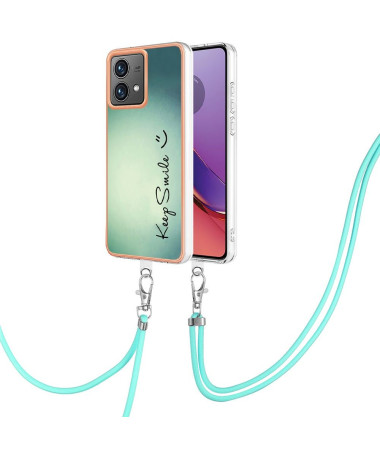 Coque Moto G84 5G à cordon Garder le sourire