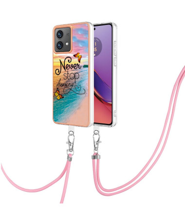 Coque Moto G84 5G Never Stop Dreaming à cordon