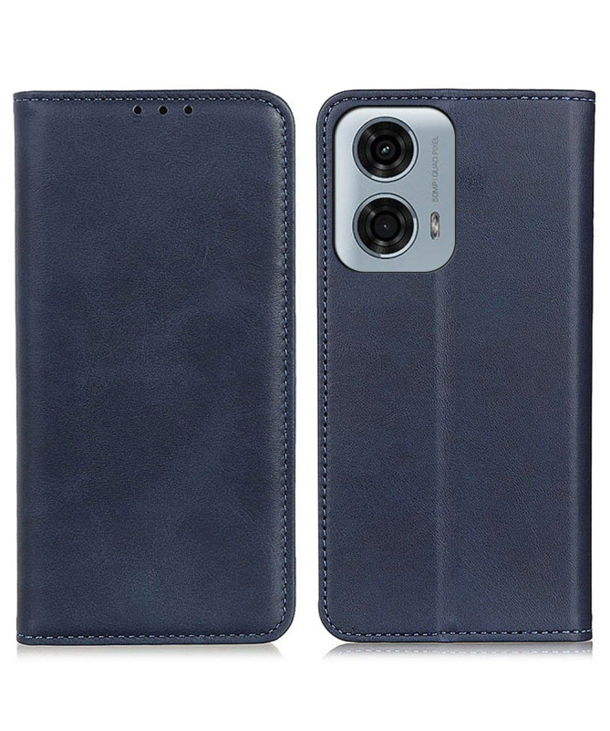 Housse Moto G24 / G04 Simone Flip simili cuir vieilli