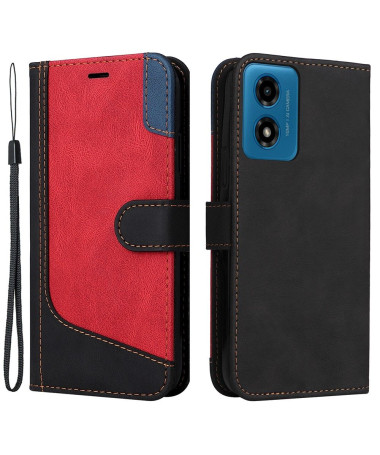 Housse Moto G24 / G04 Tricolore Coutures