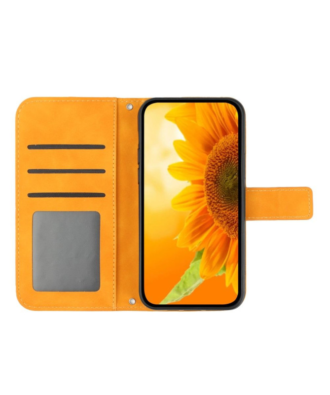 Housse Moto G24 / G04 Tournesol à Lanière