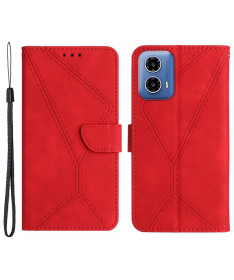 Housse Moto G85 5G Lines effet cuir rétro