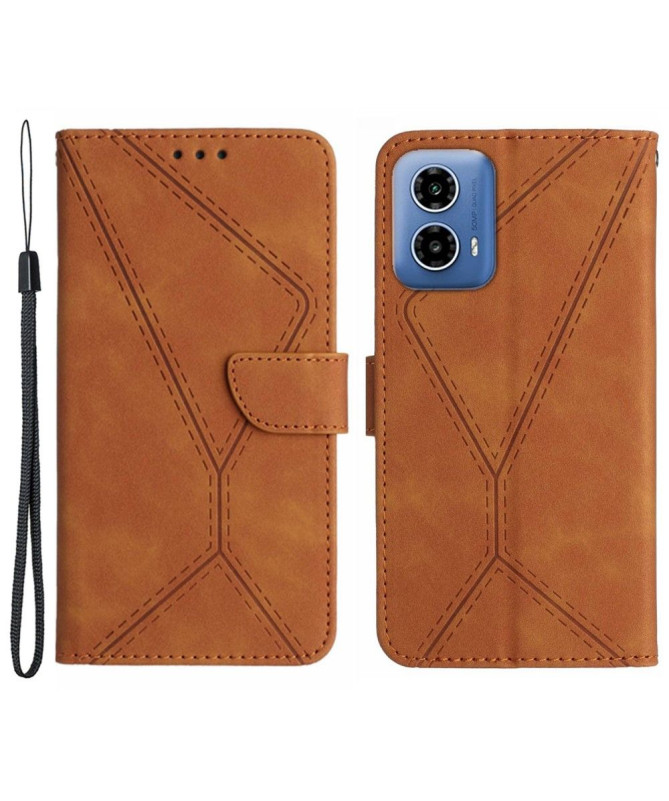 Housse Moto G85 5G Lines effet cuir rétro