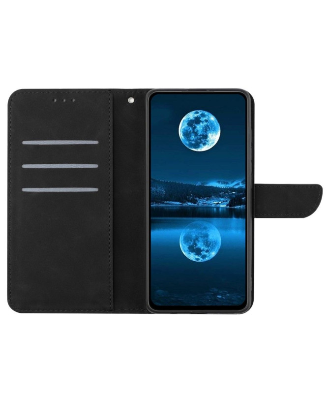 Housse Moto G85 5G Lines effet cuir rétro