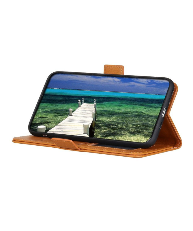 Housse Moto G85 5G portefeuille revêtement simili cuir mat