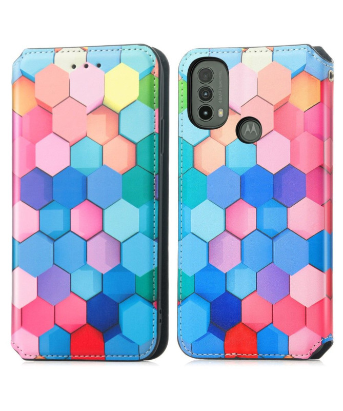 Housse Motorola Moto E40 / E30 / E20 nid d'abeille coloré