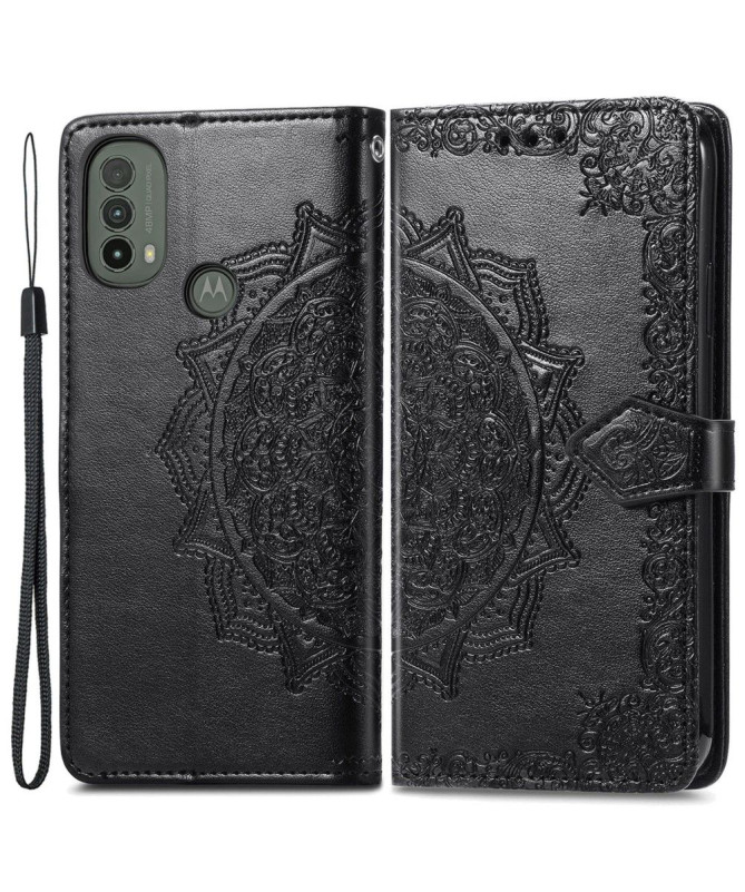 Housse Motorola Moto E20 / E30 / E40 Mandala relief en simili cuir