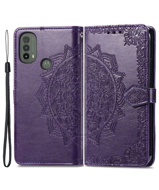 Housse Motorola Moto E20 / E30 / E40 Mandala relief en simili cuir