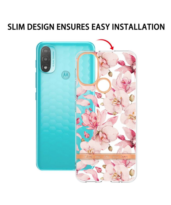 Coque Motorola Moto E20 / E30 / E40 Gardénia fleur rose