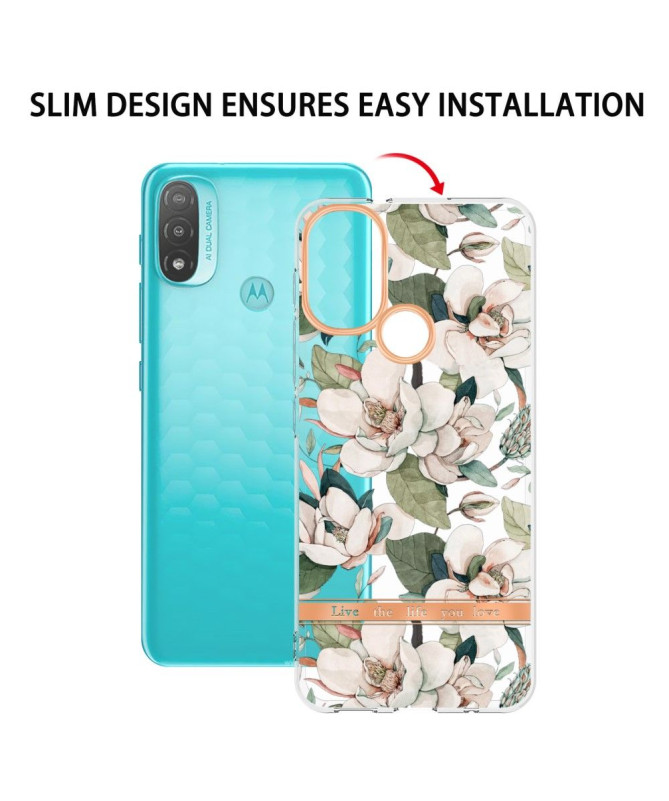 Coque Motorola Moto E20 / E30 / E40 Gardénia fleur blanche