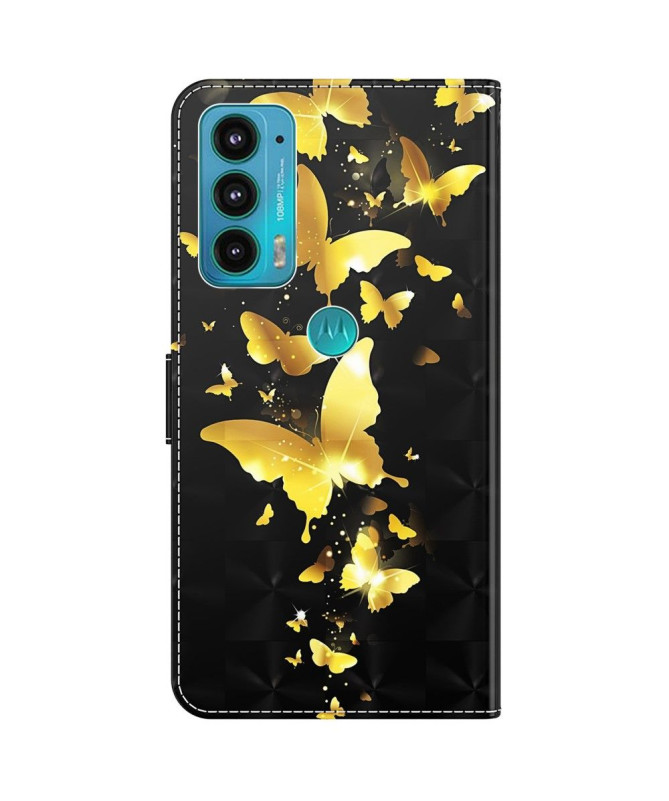 Housse Motorola Moto E20 / E30 / E40 illustration papillons dorés - photo 2