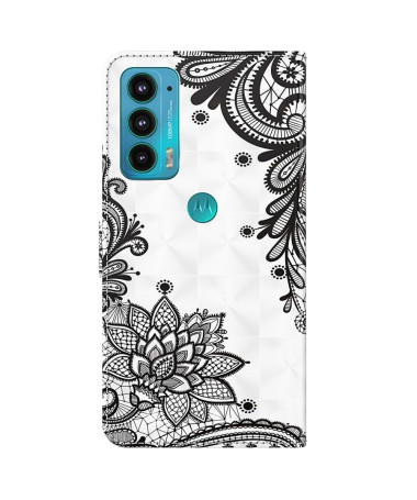 Housse Motorola Moto E20 / E30 / E40 fleurs dentelle