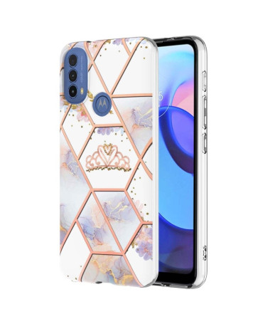 Coque Motorola Moto E40 / E30 / E20 marbre et couronne