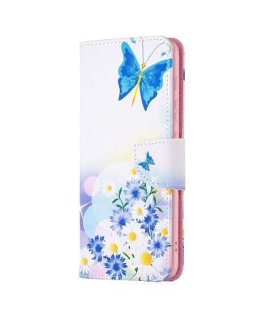 Housse Motorola Moto E40 / E30 / E20 papillon et marguerites