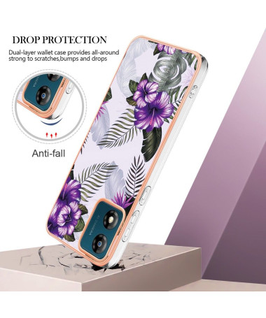 Coque Moto E13 Fleurs Exotiques