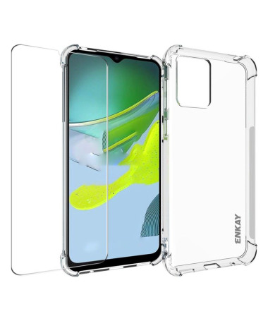 Protection Complète ENKAY pour Moto E13: Verre Trempé et Coque Transparente