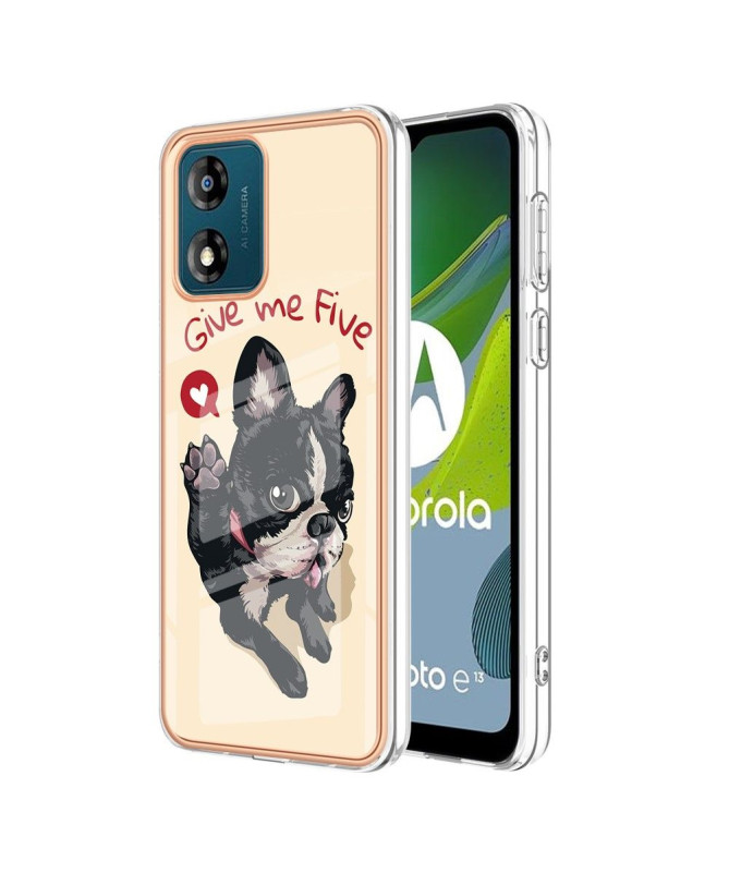 Coque Moto E13 Give Me Five Dog