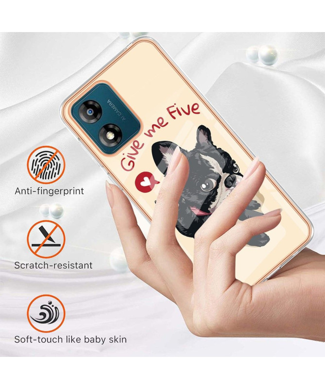 Coque Moto E13 Give Me Five Dog