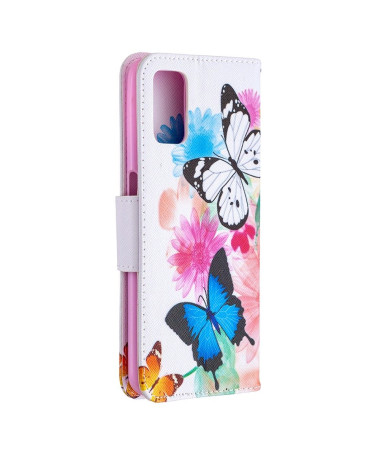 Étui Oppo A72 papillons et fleurs colorées