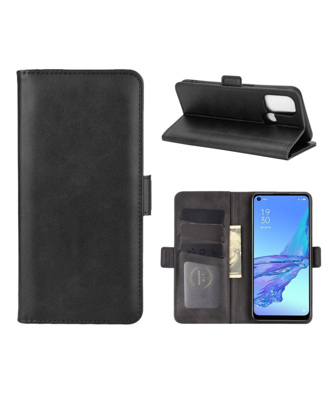 Étui portefeuille Oppo A53 revêtement simili cuir mat
