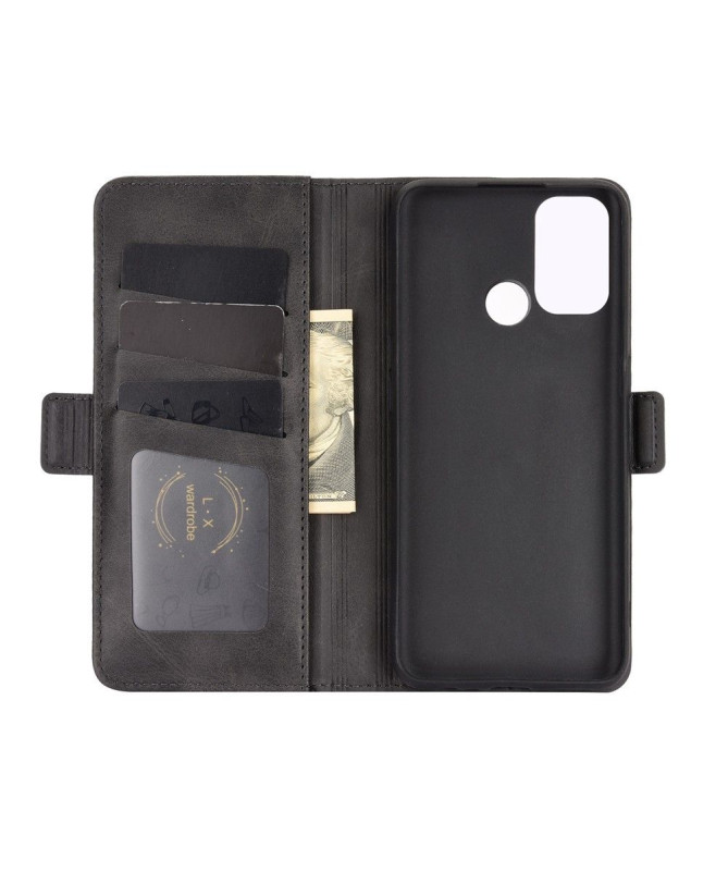 Étui portefeuille Oppo A53 revêtement simili cuir mat