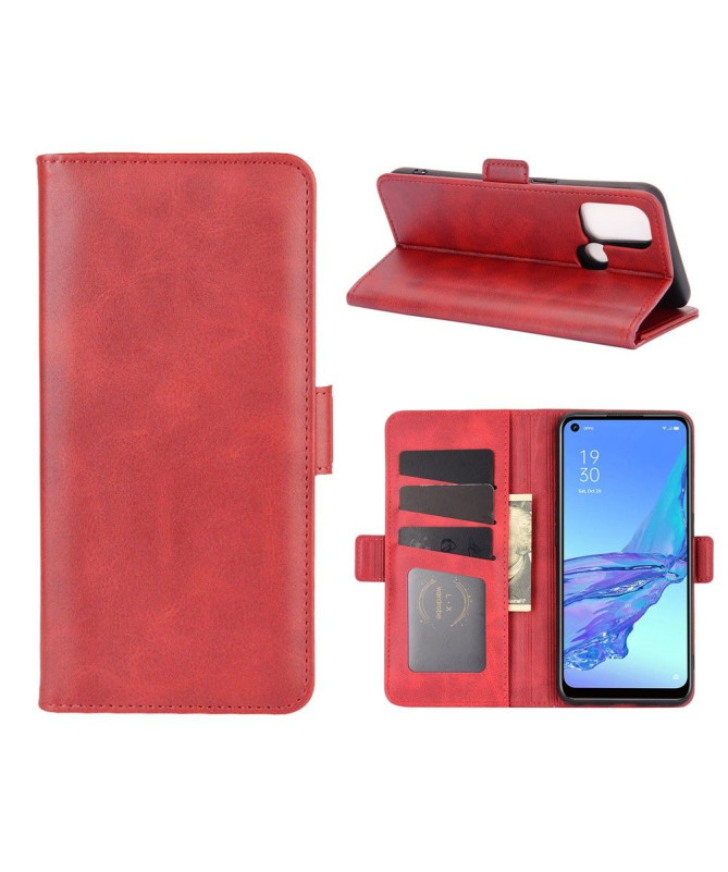 Étui portefeuille Oppo A53 revêtement simili cuir mat