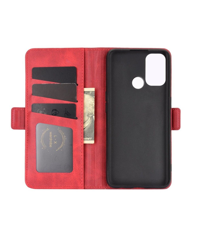 Étui portefeuille Oppo A53 revêtement simili cuir mat